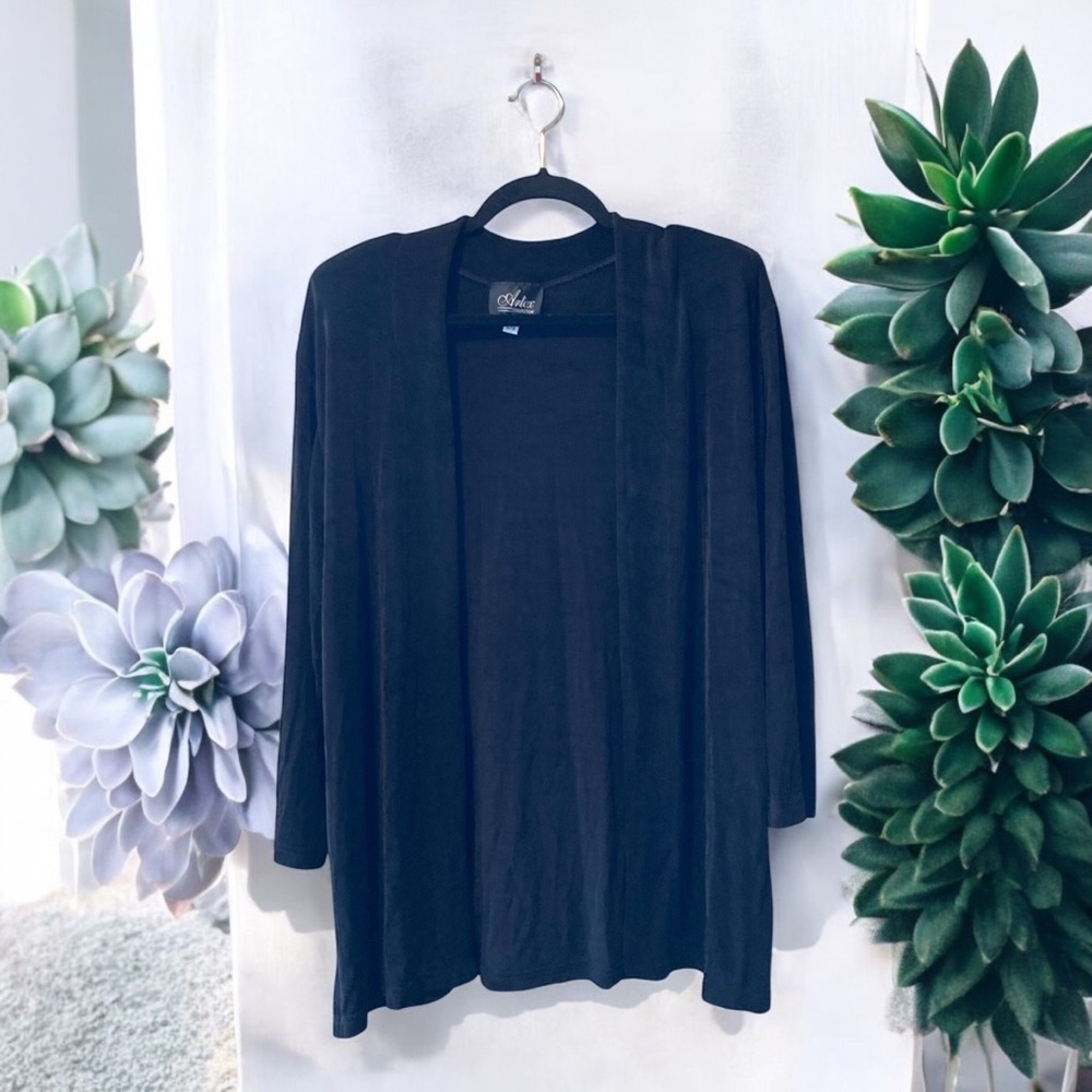 Artex Black Open Front Cardigan